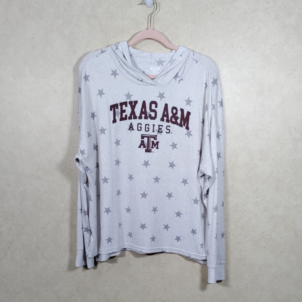 05161 Concepts cream & gray Texas A&M Aggies soft knit hoodie XL NEW